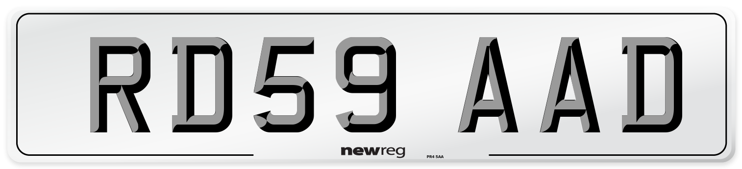 RD59 AAD Number Plate from New Reg